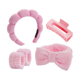Maxbell Headband and Wristband Set Gift for Women and Girls Trendy Skincare Headband Pink