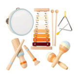 Maxbell 6 Pieces Baby Musical Instruments Set Tambourine Xylophone Toy for Kids Gift