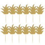 Maxbell 24pcs Glitter Pineapple Cupcake Pick Cake Topper Birthday Party Decor Gold