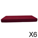 6xStretch Spandex Jacquard Sofa Couch Seat Cushion Cover Wine Red-Size L