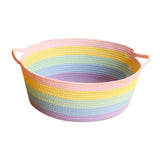 Maxbell Cotton Rope Woven Cat Bed Basket Pet Sleeping Bed for Rest Indoor Cats Puppy M