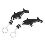 Maxbell 2 Pieces Shark Shaped EVA Floating Keychain Keyring Water Key Float Black - Aladdin Shoppers