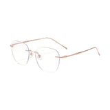 Maxbell Maxbell Eye Glasses Rimless Casual Fashionable Eyeglasses for Party Birthday Holiday Rose Gold