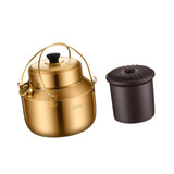 Maxbell Stew Cooker with Handle Stockpot Stovetop Pot for RV Travel Breakfast Fruits Gold