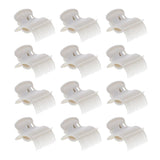 Maxbell Maxbell 12Pcs Plastic Hot Roller Super Clips Hair Curler Claw Clamps for Women Beige