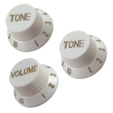 Maxbell 3 Pcs Electric Guitar Control Knobs Volume & Tone for Strat SQ Guitar Accessory White