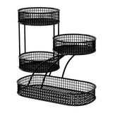 Maxbell Mesh Fruit Bowl Multiuse Bedroom for Skincare Bread Snacks Fruits Vegetables black