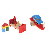 Maxbell 1:12 Scale Doll House Miniature Decor Wooden Building Blocks Boat Music Tool