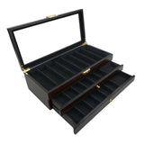 Maxbell Knife Display Case 3 Layer Knife Holder for Gift Forks Cutlery Black