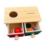 Maxbell Object Permanence Box Baby Development Toy for Children Valentines Day Gifts 2 Drawers