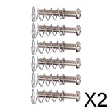 Maxbell 2x6 Pieces Electric Guitar Bass Bridge Tailpiece Saddles Screws+Springs Silver
