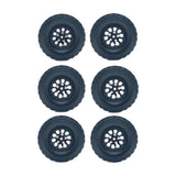 Maxbell 6 Pieces 1/12 1/16 RC Wheels and Tires RC Car Beach Tires for RC Crawler Car black
