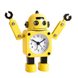 Maxbell Maxbell Cartoon Robot Bedside Silent Analog Alarm Clock Wake Up for Kids Gift Yellow