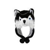 Maxbell Plush Hat Cozy Cute Ski Cap for Kids Birthday Gift Warm Animal Character Hat Black Wolf