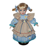 Maxbell Dress up Porcelain Doll Elegant Ceramic Doll for Desk Decoration Friend Gift Blue