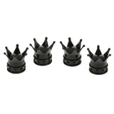 Maxbell Maxbell 4x Black Crown Car Tire Air Stem Valve Caps Wheel Airtight Screw Cover Dust