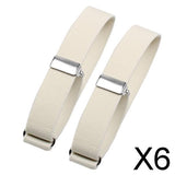 Maxbell 6x2 Pieces Fashion Mens Shirt Sleeve Holder Elasticated Armbands Women White