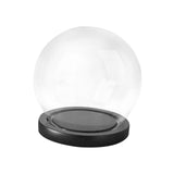 Maxbell Display Dome with Base Transparent Showcase Glass Cover Container Glass Dome 12cm Black