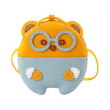 Maxbell 2xDIY Leather Crossbody Bag Kit Easy for Kids Leather Sewing Kits Yellow