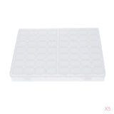 Maxbell 5 Pcs 56 Grids Clear Storage Box Jewelry Nail Art Beads Pills Mini Item Case