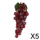 Maxbell 5xArtificial Faux Fake Lifelike Plastic Fruit Grape Apple Lemon Sketch Prop c