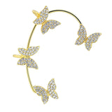 Maxbell 1 Pair Clip Earring Butterfly Ear Cuff Clip for Daily wearing Lovers Gold
