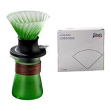 Maxbell Pour over Coffee Maker Set Glass Coffee Filter Cup for Hotel Home 1-3 People Green