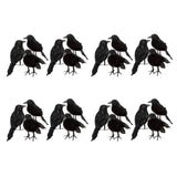 Maxbell 24 pieces Black Feathered Small Crows Birds Ravens Props Halloween Decor