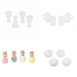 Maxbell 16 Pcs Dollhouse Miniature Dessert Bowl Glass Jars Plastic Beer Mug Juice Glass