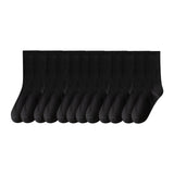 Maxbell 6 Pair Mid Calf Socks Stocking Elastic for Outdoor Activities Leisure Casual for Adults Women 6 Black