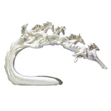 Maxbell Galloping Horse Statue Crafts Horse Figurine for Bedroom Tabletop Decoration White
