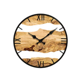 Wood Wall Clock Quiet Farmhouse Wall Timepiece for Dining Room Bedroom Decor Wood Color
