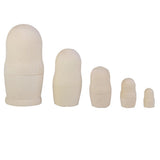 Maxbell 5Pcs Blank DIY Painting Russian Nesting Dolls