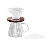 Maxbell Pour over Coffee Maker 600ml Portable Glass Dripper for Camping Kitchen Cafe clear