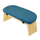 Maxbell Meditation Bench Comfortable with Soft Cushion Folding Wooden Kneeling Stool Blue