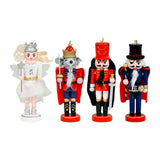 Maxbell 4 Pieces Nutcracker Figures Mini Doll Pendant for Thanksgiving Desktop Table