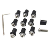 Maxbell 4mm + 5mm Fairing Windscreen Screw Bolt Windshield Mounting Nuts Kit Silver