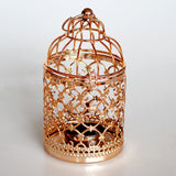Maxbell 2pcs Electroplated Metal Birdcage Shape Tea Light Candle Holder Home Decor