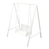 Maxbell 1/12 Patio Swing Miniature Patio Porch Chair for Furnishings Micro Landscape white