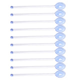 Maxbell 10x Glass Stirring Spoons Transparent Mixing Rod for Latte Hot Drinks Coffee Blue