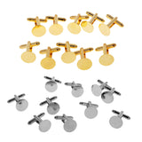 Maxbell 20 Pieces Copper Cufflinks Blanks Base Setting Jewelry Making 16mm