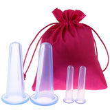 Maxbell 4pcs Silicone Anti Cellulite Massage Vacuum Cupping Cups Set + Jade Roller