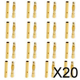 Maxbell 20x20 Pairs 2mm Gold-plated Banana Plug Motor Electronic Connector