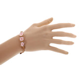 Maxbell Fashion Women Pink Glass Dried Flower Bracelet Bangle - Aladdin Shoppers