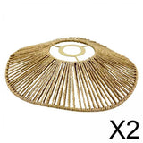 Maxbell 2xHandwoven Rope Lampshade Pendant Light Shade for Kitchen Island Home Hallway yellow