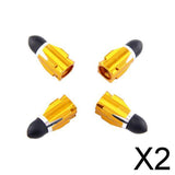 Maxbell 2x4Pieces Alloy Tire Stem Valve Caps Dust Cover for Motorcycle Yellow + Black