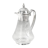 Maxbell Middle Eastern Style Glass Pitcher Glass Water Jug for Office Indoor Outdoor Silver
