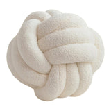 Knot Pillow Ball Decor Handmade Knotted Cushion for Nursery Couch Bed White