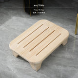 Maxbell 1-Piece hardwood Wood Small Footstool, Beech Step Stool, Multi-Functional Wooden Ottoman, Modern Minimalist Foot Rest for Bedroom, Sofa, Under Desk, Shoe Bench, Easy to Clean, No Assembly Pine 15 Raw