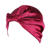 Maxbell Womens Silky Beanie Hat Hair Loss Chemo Cap Turban Sleep Cap Wine Red